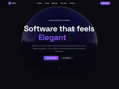 Echo - Software Marketplace Concept concept ui ux web webanimation webdesign