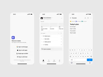 Productivity Workspace - Mobile App figma mobile app mobile design product design ui design user experience user interface ux design