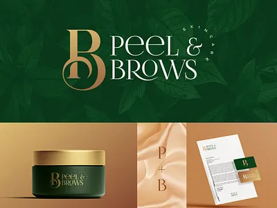 Peel & Brows beuaty logo brand identity brand style guide branding cosmetic logo elegant logo gold logo logo logo designer luxurious logo luxury logo minimalist logo p logo pb logo simple logo