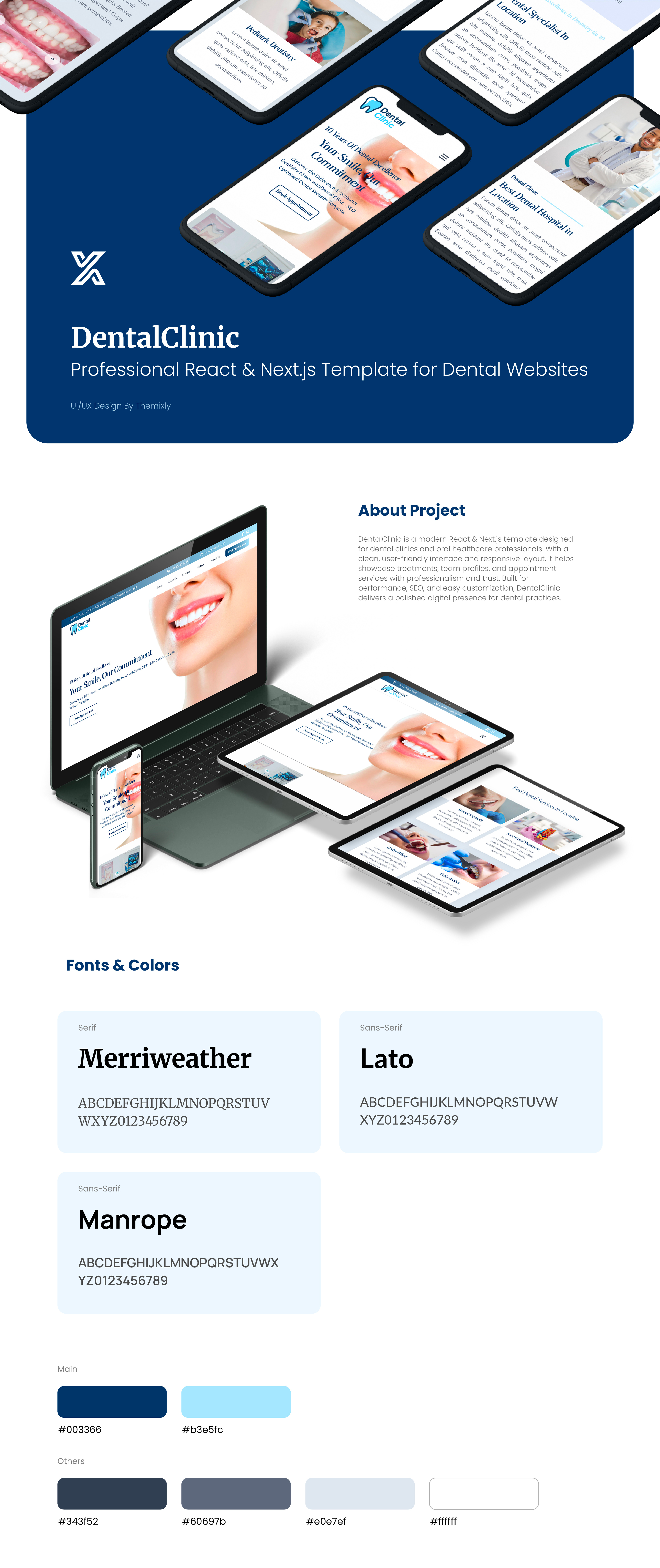 DentalClinic – Modern Next.js Website Template for Dental Clinic appointment booking ui blue ui design clinic website dental clinic ui dental website dentist website healthcare branding healthcare website design hospital website design medical landing page medical ui design modern website template nextjs template react template responsive design ui ux design web design inspiration