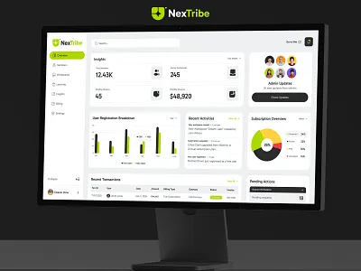 NexTribe admin panel branding classroom clean communities dashboard data visualization design events figma modern platform product design saas scoail community ui uiux design users ux website design