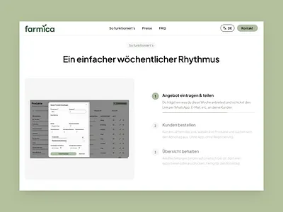 How it works - Farmica farmer landing page process ui web design