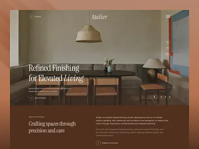 Atelier — Interior Design Website ✨ branding design furniture graphic design interior interior design ui web web design