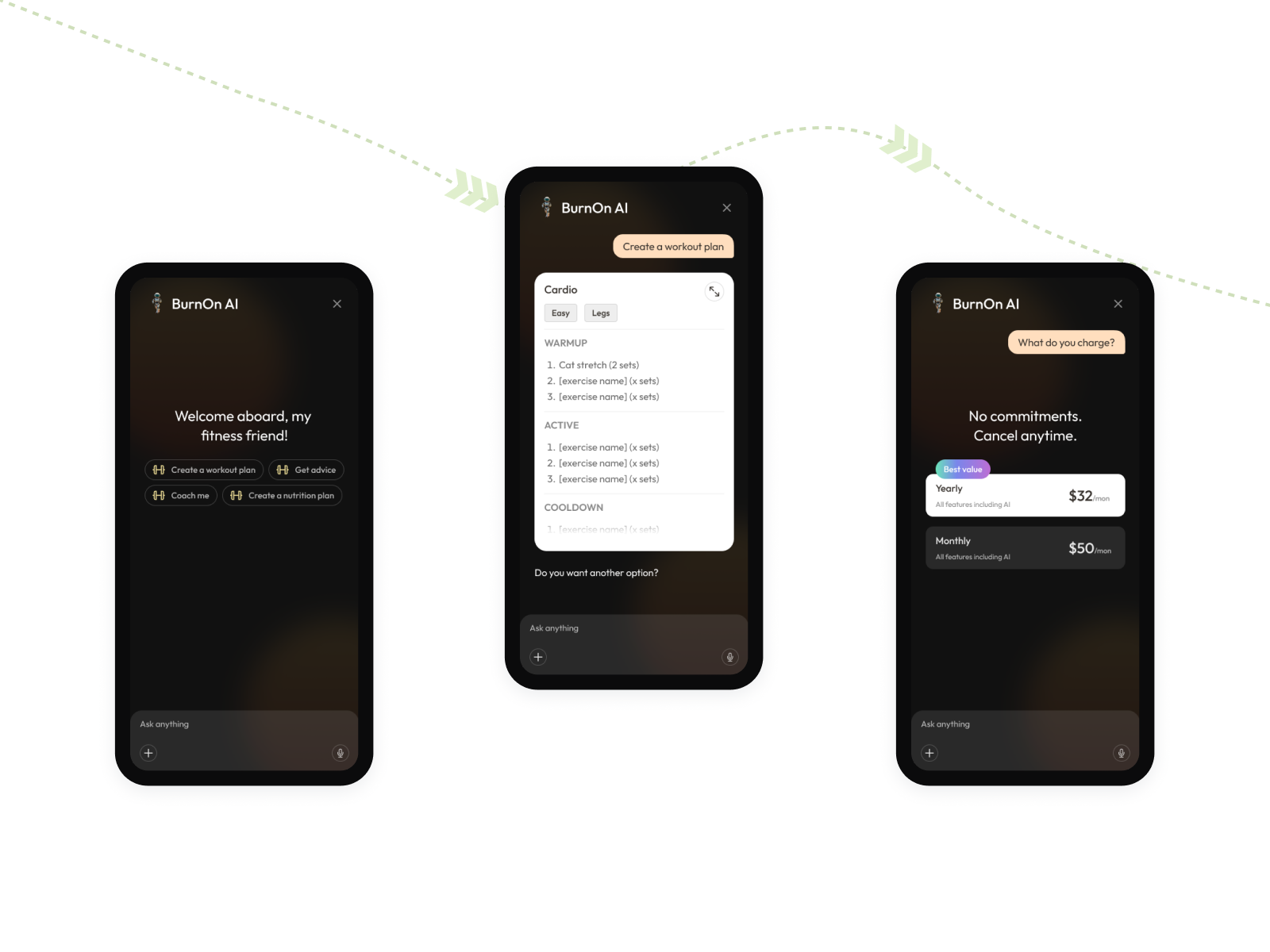 Example of Fitness app AI