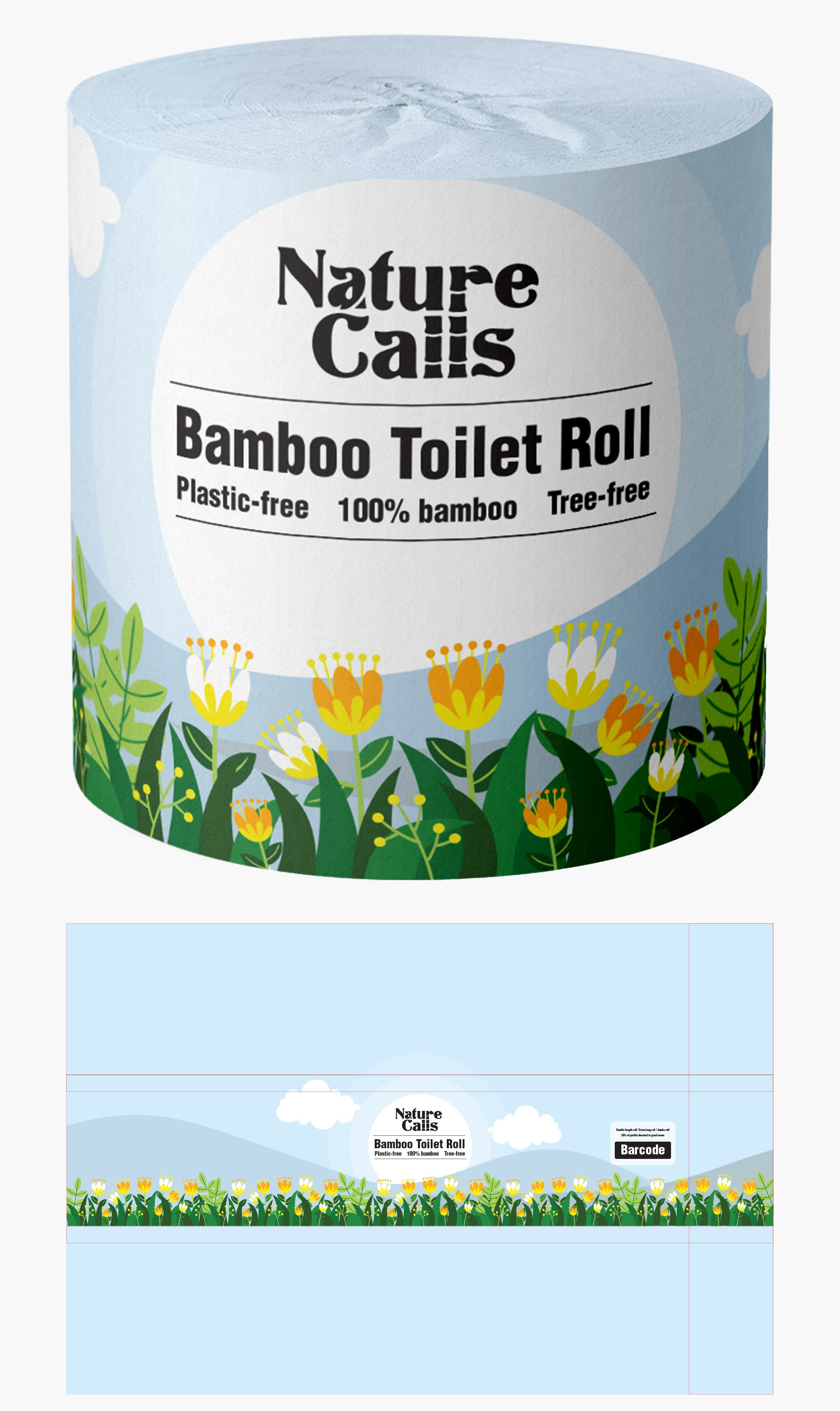 Toilet Paper Wrapper For An Eco-Friendly Brand biodegradable branding clean design consumer goods eco friendly eco packaging household product label design minimal minimalist design modern packaging packaging design paper product product design recyclable packaging retail packaging sustainability sustainable design toilet paper zero waste