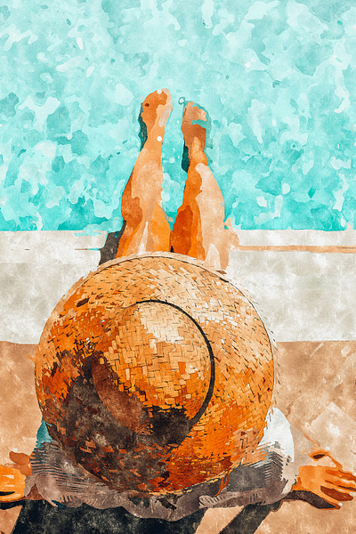 By The Pool All Day, Summer Travel Woman Swimming, Tropical lifestyle