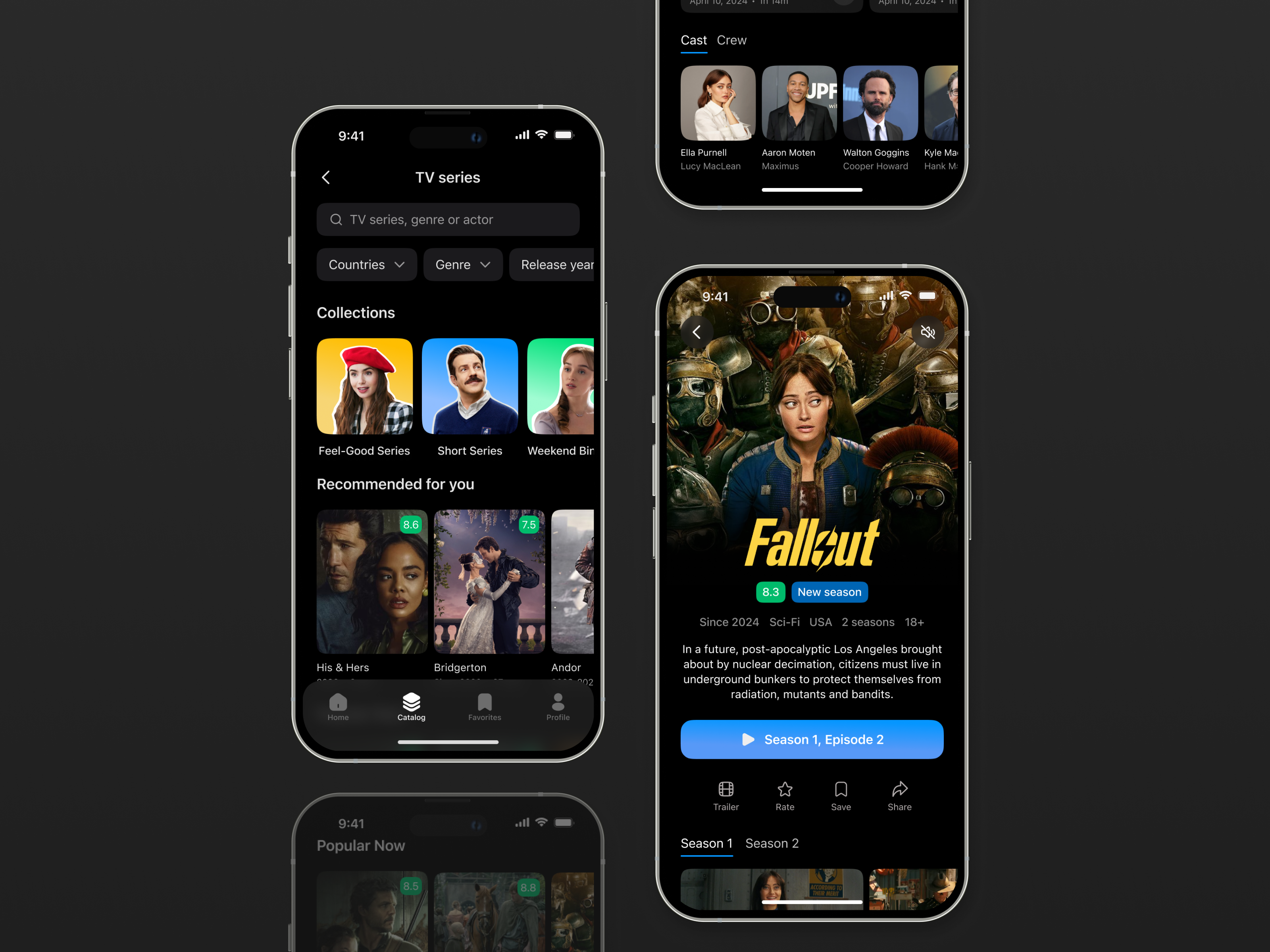 TV Series Platform — Mobile UI dark ui ios ios app design mobile app design movie app series app strstreaming app tv shows ui ux