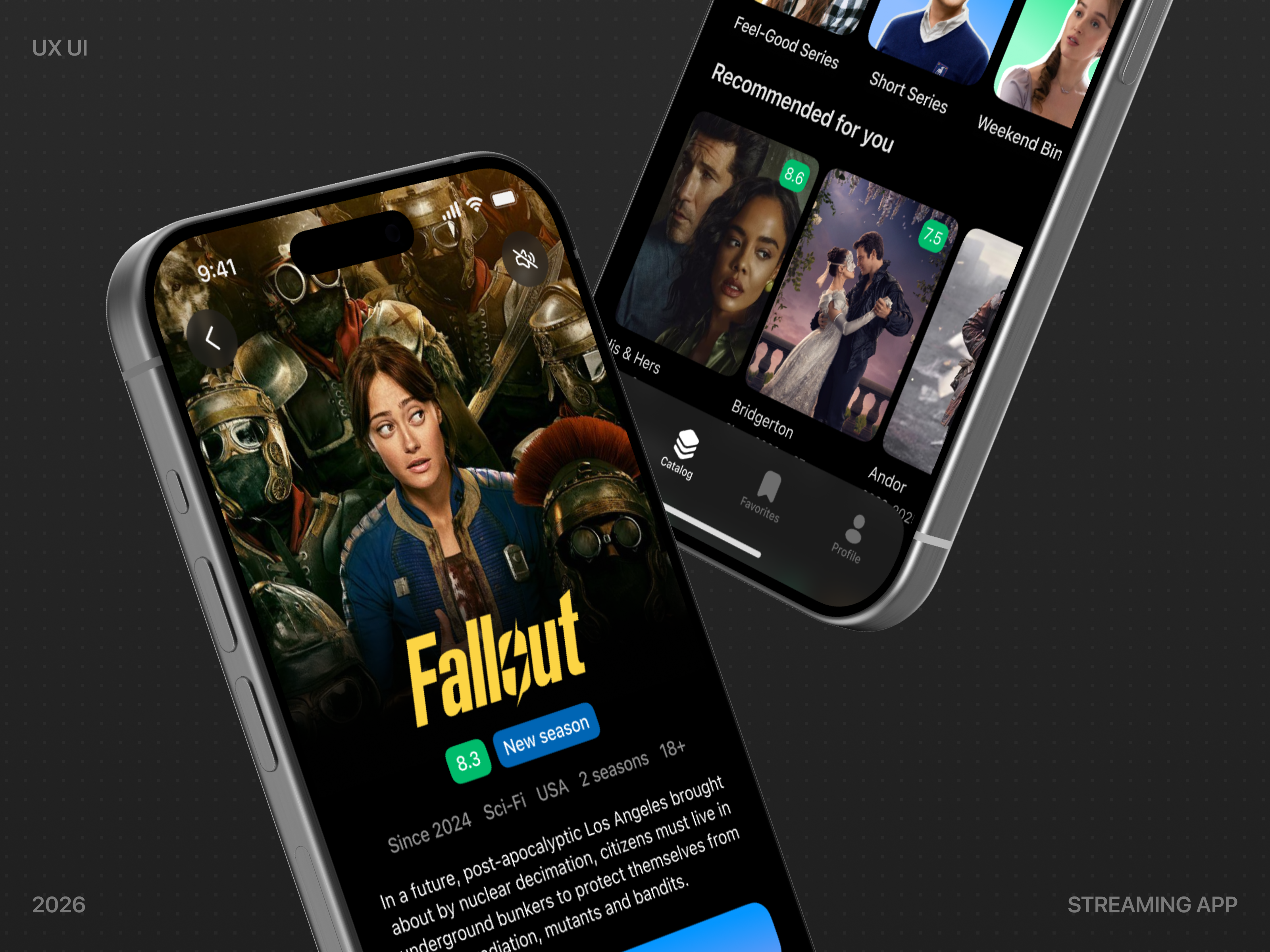 Streaming App UI — Binge Watching Experience dark ui entertainmen film interface design ios mobile app series app streaming app tv shows ui