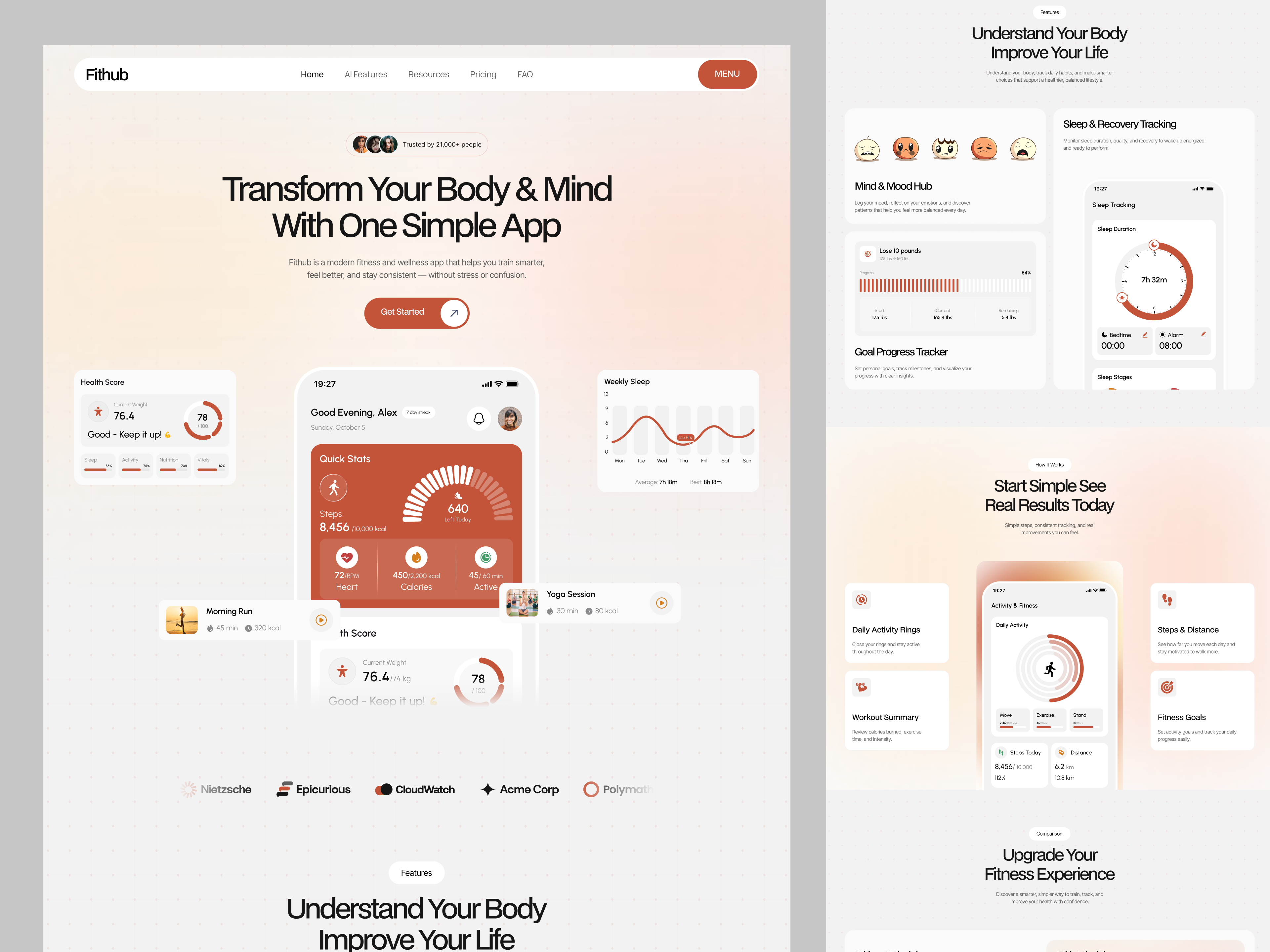 Example of Mobile App Landing Page UI UX Design