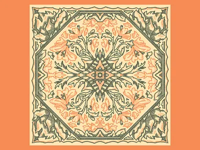 Desert Flowers adoeb bandana bandanadesign conceptdesign desert desertflower flower illustration line linework muti orange photoshop surfacedesign texture wacomgallery