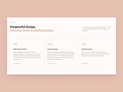 Services Section — Personal Website editorial services ui web design