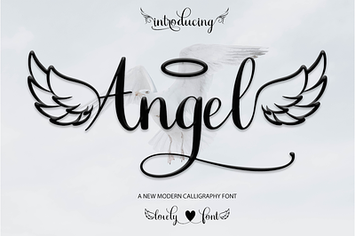 Angel font 3d animation branding font graphic design logo motion graphics ui
