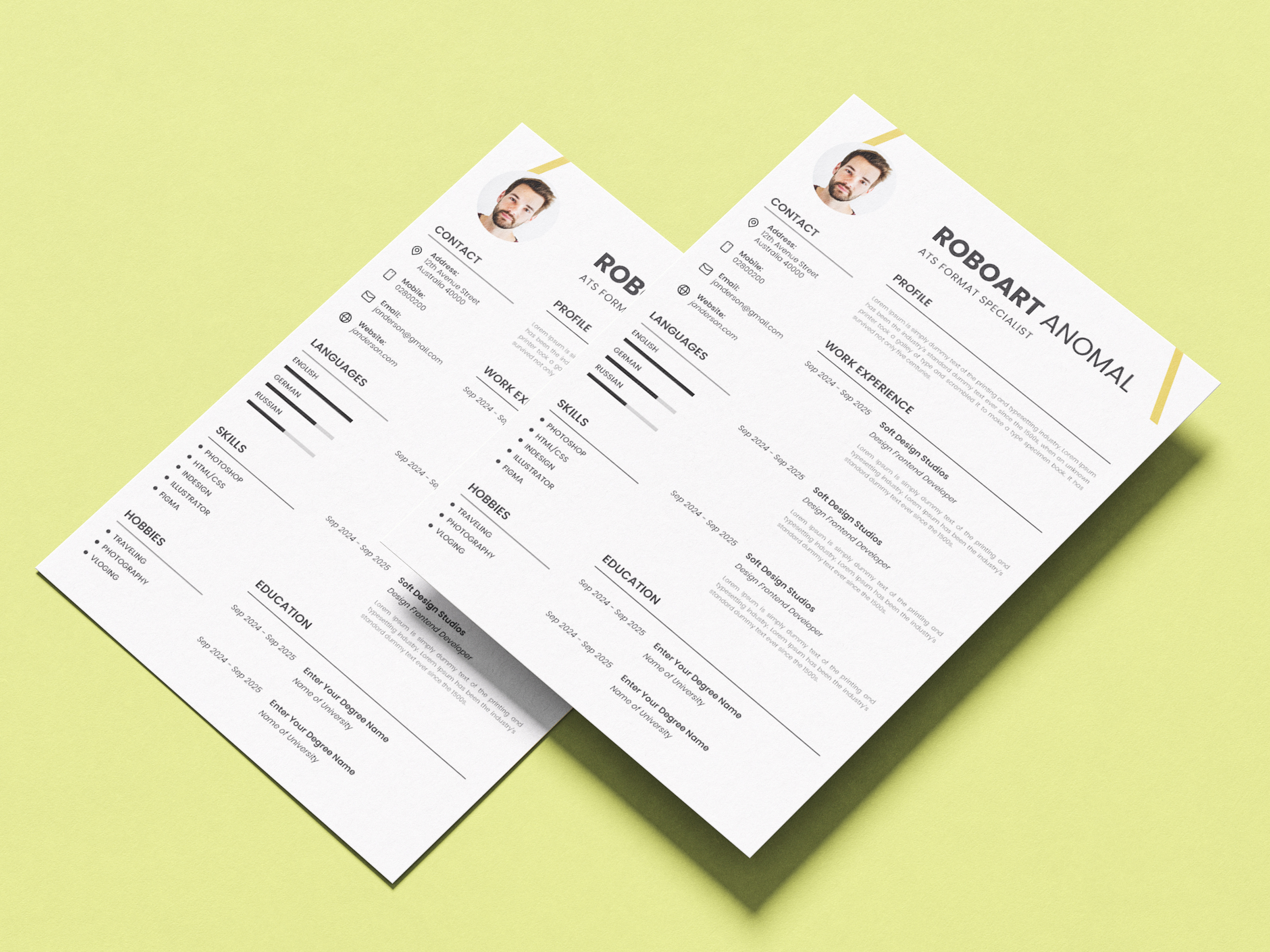 Resume Template Design clean layout corporate design design graphic design minimal resume modern resume personal print template resume