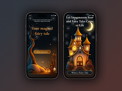 Fairy Tale App app application children fairy tale for kids graphic design magical ui vector