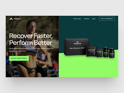 Hero Section Concept - Supplements hero landing page ui web design