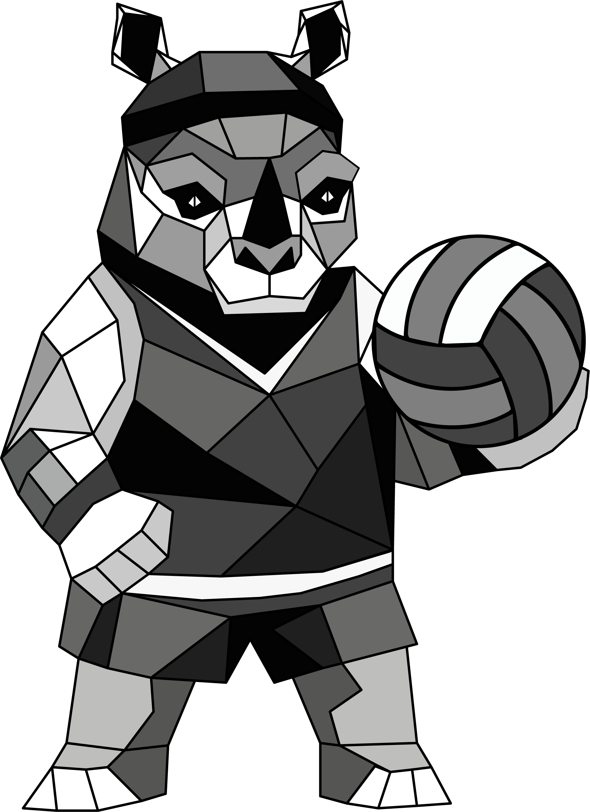 Rhino Ray Playing Volleyball black and white rhino geometric animal geometric rhino low poly animal low poly rhino minimal rhino polygon animal polygon rhino ray rhino character rhino illustration rhino playing volleyball rhino sticker rhino volleyball player sports sticker sporty rhino team sport volleyball ball volleyball rhino volleyball sticker