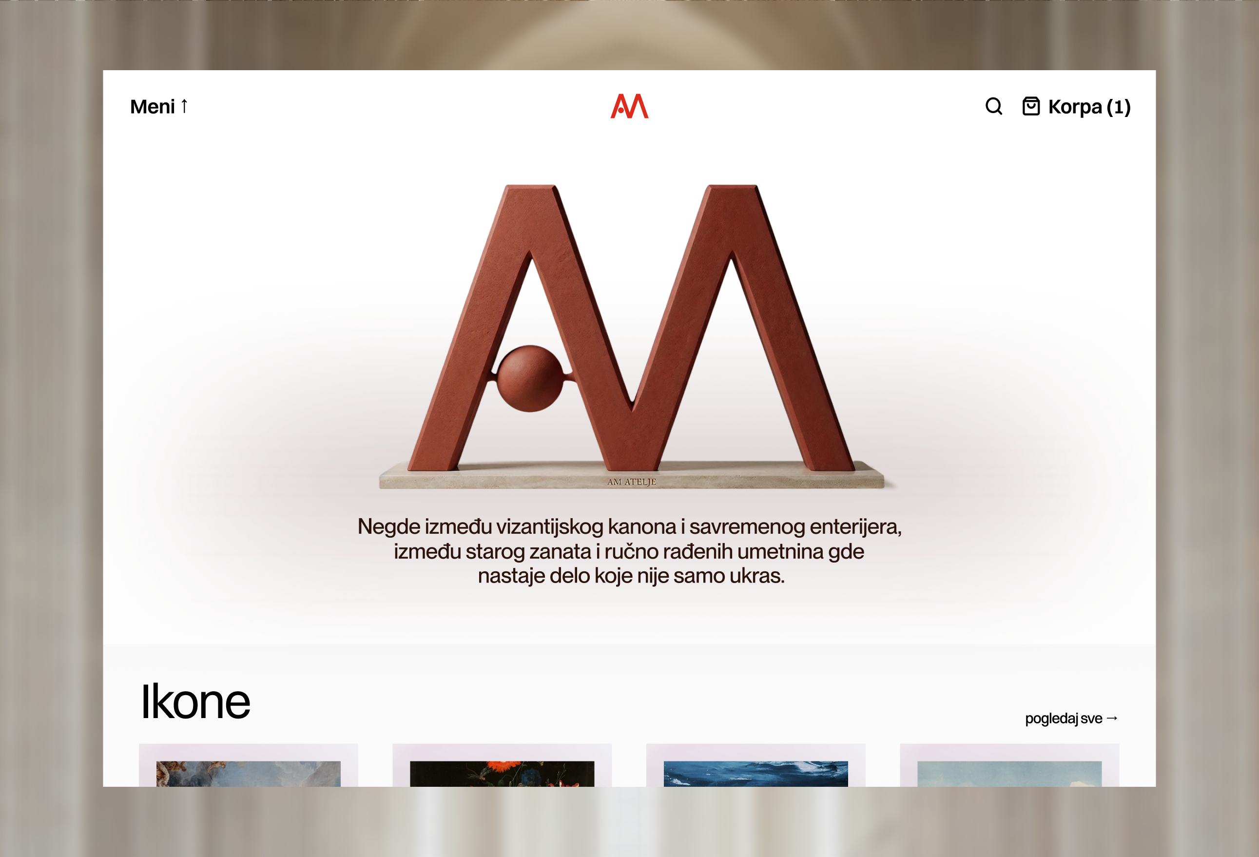 Product page design for a high-end art atelier — Milunovic Atelj art direction e commerce luxury minimal product design ui design ux design web design