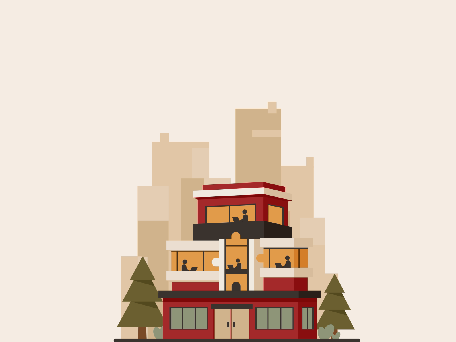 Example of Every floor represents someone's contribution