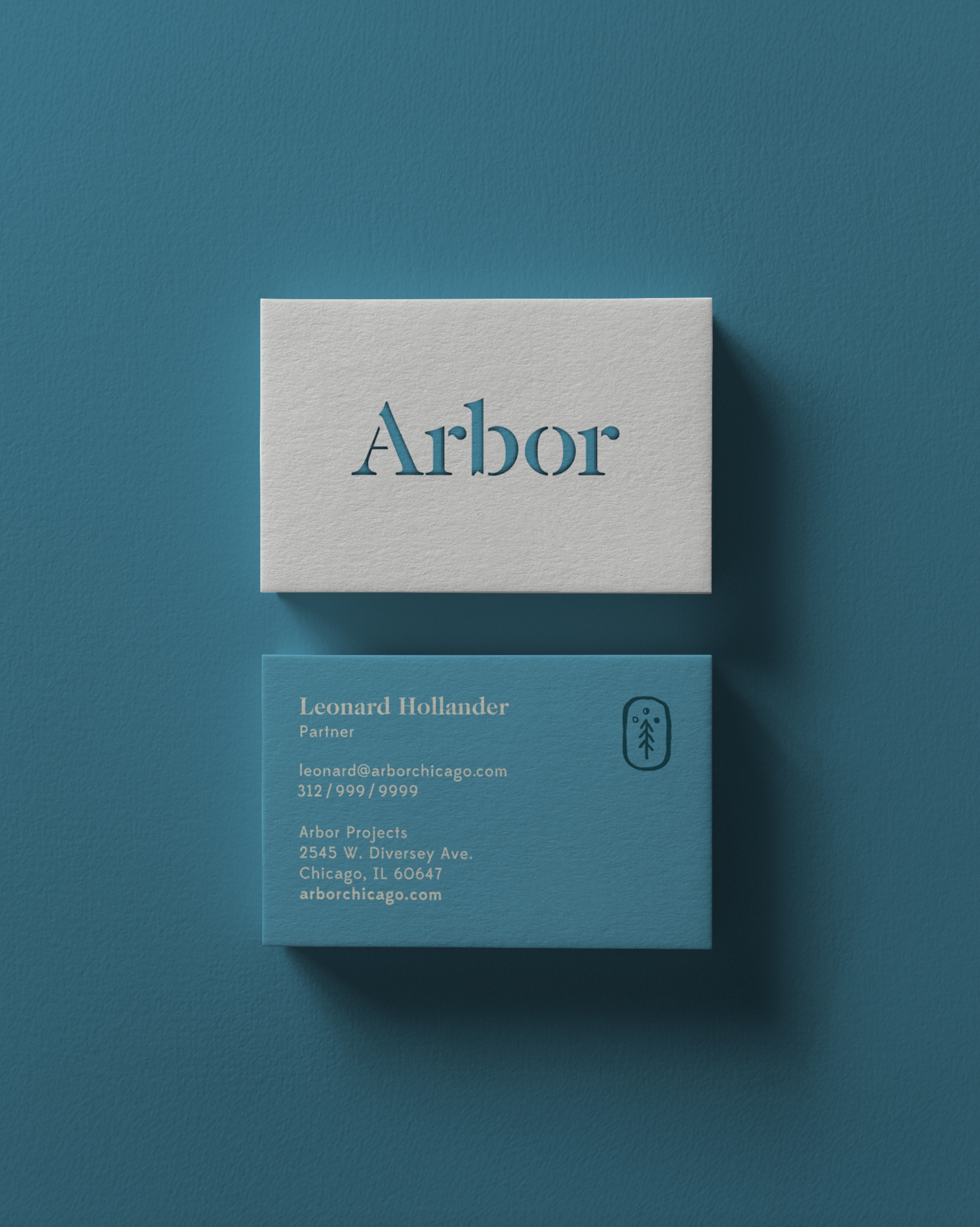 Arbor Restaurant a arbor astrology blue branding business card chicago graphic design logo logotype natural nature organic restaurant stencil stencil letter stencil type tree