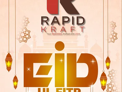Eid Mubarak - Festive Poster Design ✨ branding eid mubarak eid ul fitr 2026 festive design gold aesthetic poster design snap design social media branding