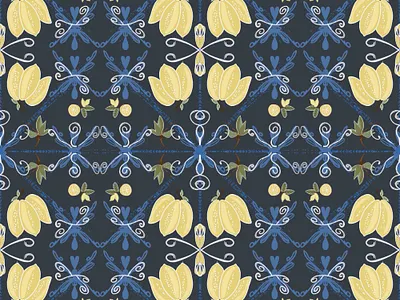 Mediterranean seamless pattern. Lemon pattern. background branding design fruits pattern graphic design home illustration lemon pattern logo poster typography vector
