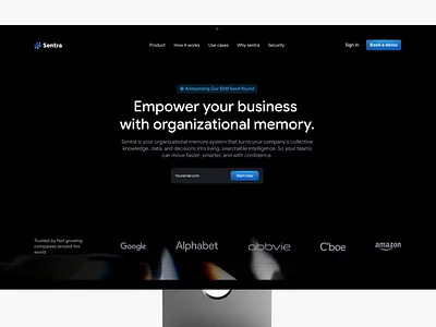 Sentra.app Website Redesign Case Study case study empower your business hero animation hero website sentra website minimal landing page product design sentra.app ux web design website hero animate website redesign