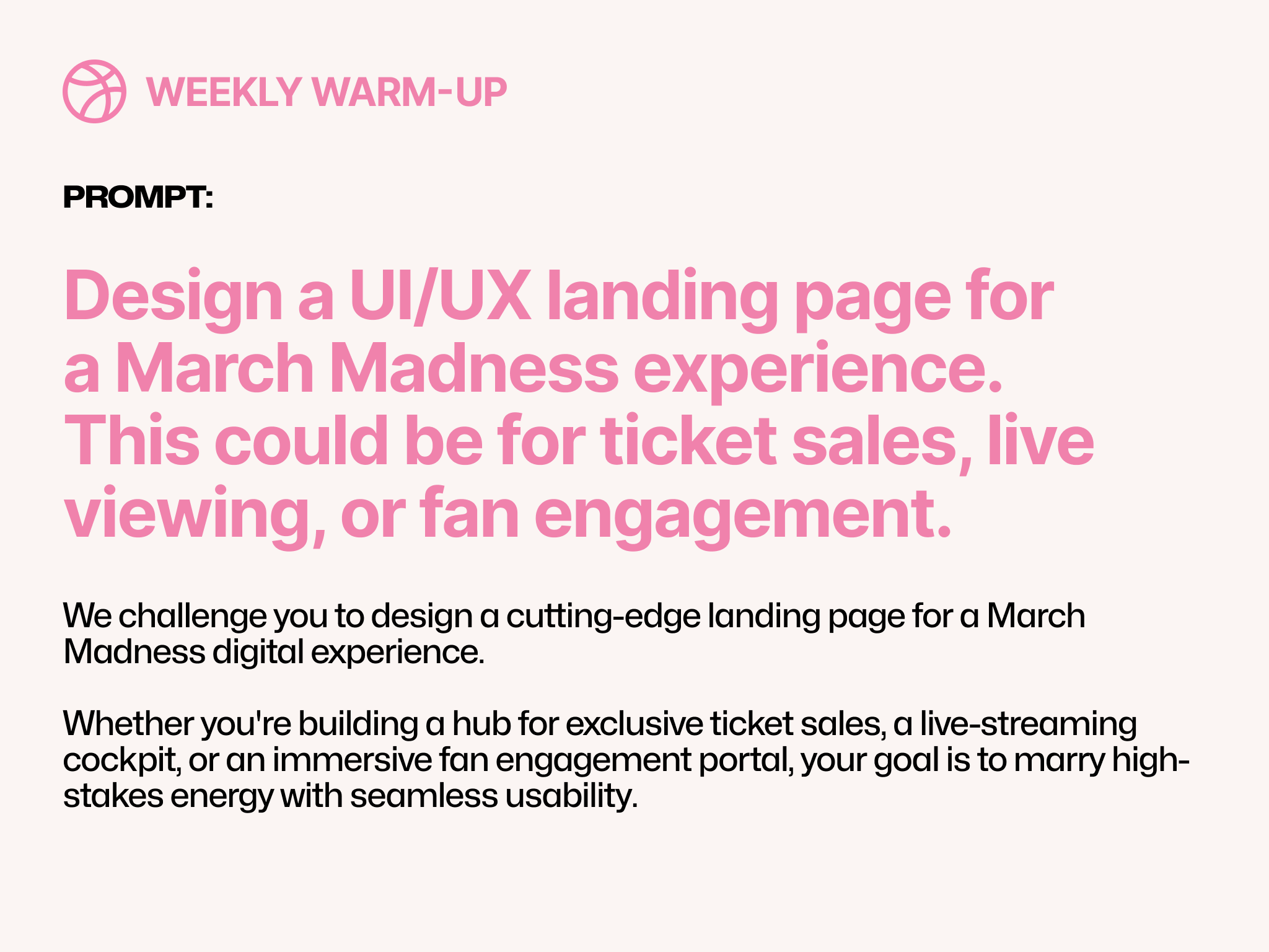Design a UI/UX March Madness Landing Page!