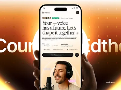 Voiceva - EdTech UI/UX: High-Converting Course Landing Page academy ai coaching platform conversion optimization course platform edtech design edtech startup education app educational platform elearning ui landing page masterclass mobile landing page online course product design saas sales funnel startup ux voice acting