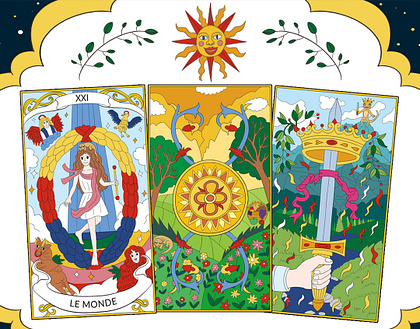 LIZARD MARSEILLE TAROT CARD ILLUSTRATION SERIES 8