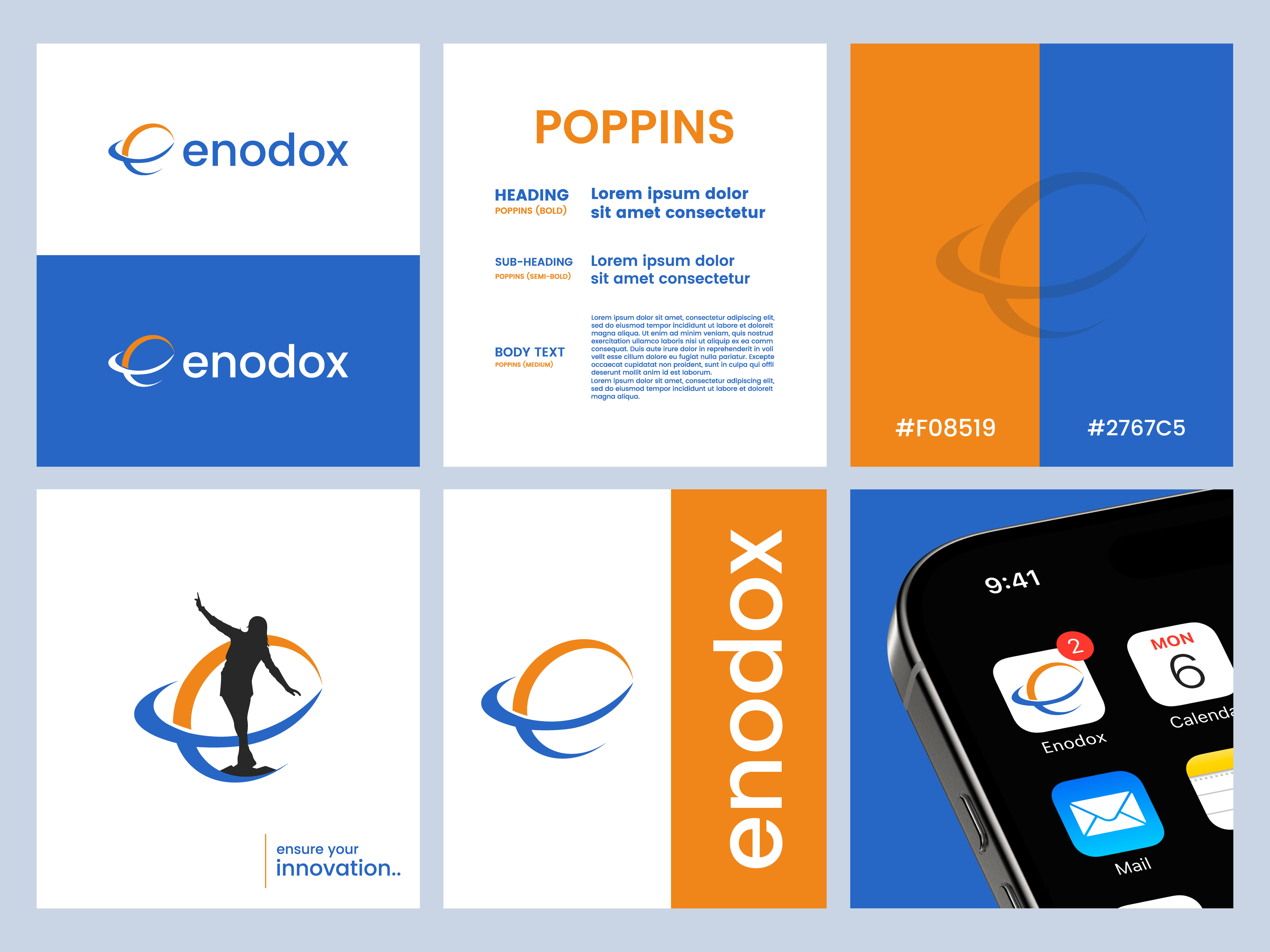 Enodox | Brand Identity brand brand identity branding branding kit corporate branding design graphic design graphic designer icon illustration logo logo design minimal monogram typography ui vector