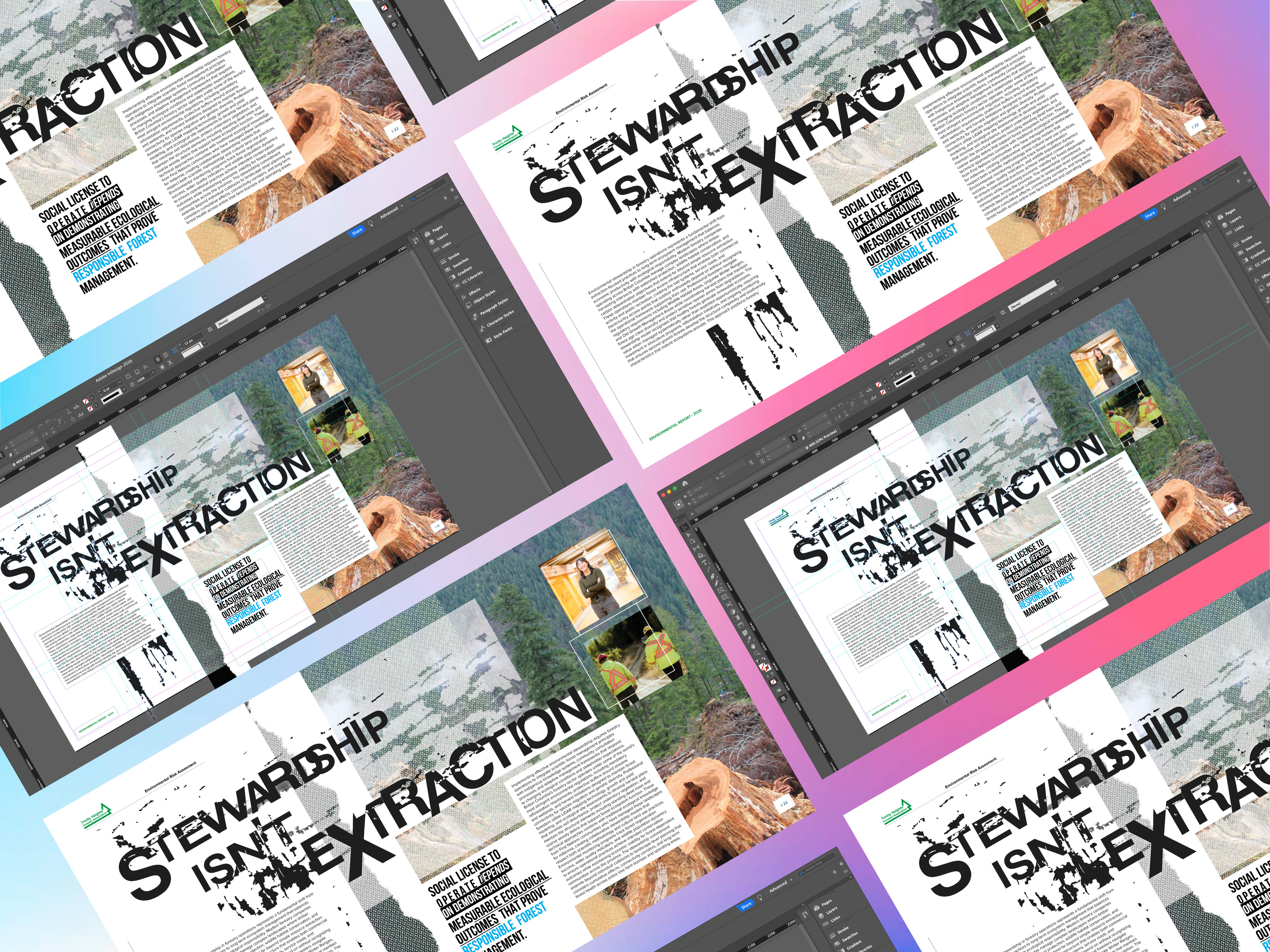 Magazine Layout Design - Environmental, Forestry, Grunge