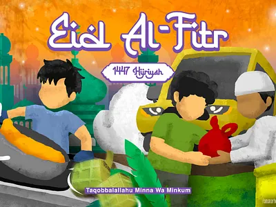 Eid Al Fitr 1447 Hijriyah animation branding eid fitri graphic design illustration islamic moslem mubarak