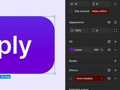 Figma "Hides effect" Feature Concept alert button component concept design system feature figma fix flat gradient improve ui ux