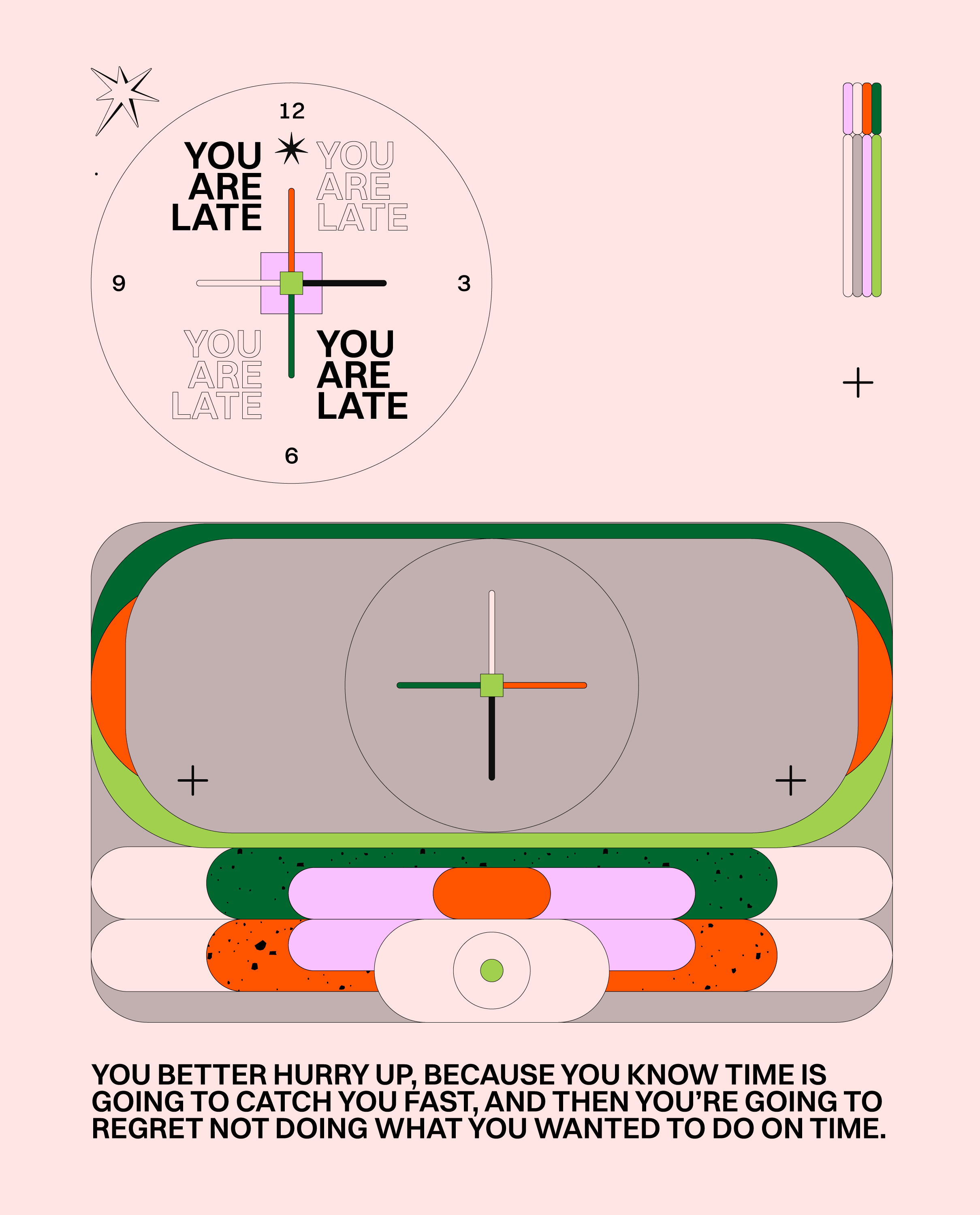 Sense of Urgency branding clock colors communication contemporary graphic art graphic design grey message poster art time typography urgency vector art watch