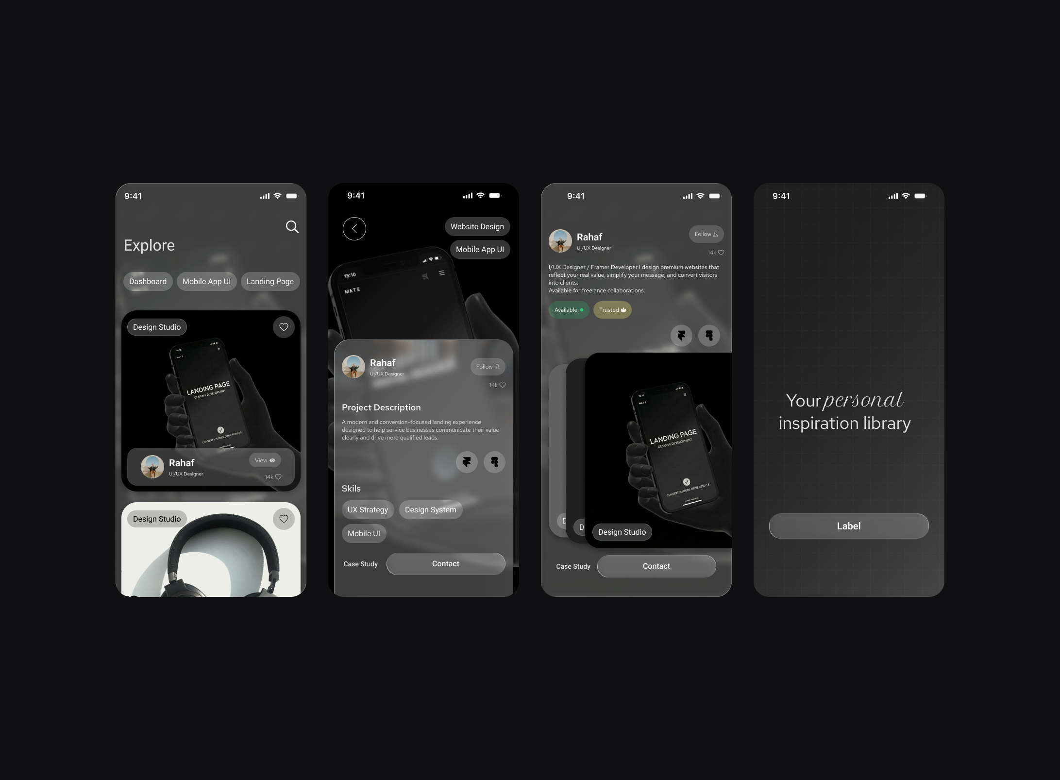Personal Inspiration Library — Mobile App UI