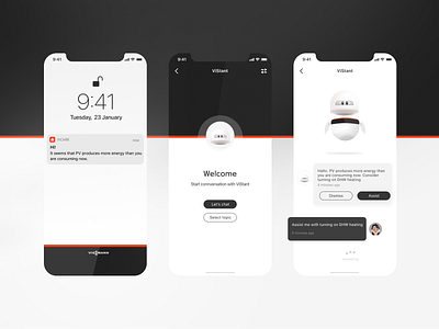 ViStant - ViCare Assistant Concept android app assistant branding chatbot concept design gromulski illustration ios mobile push rdwroclaw robot ui ux uxui