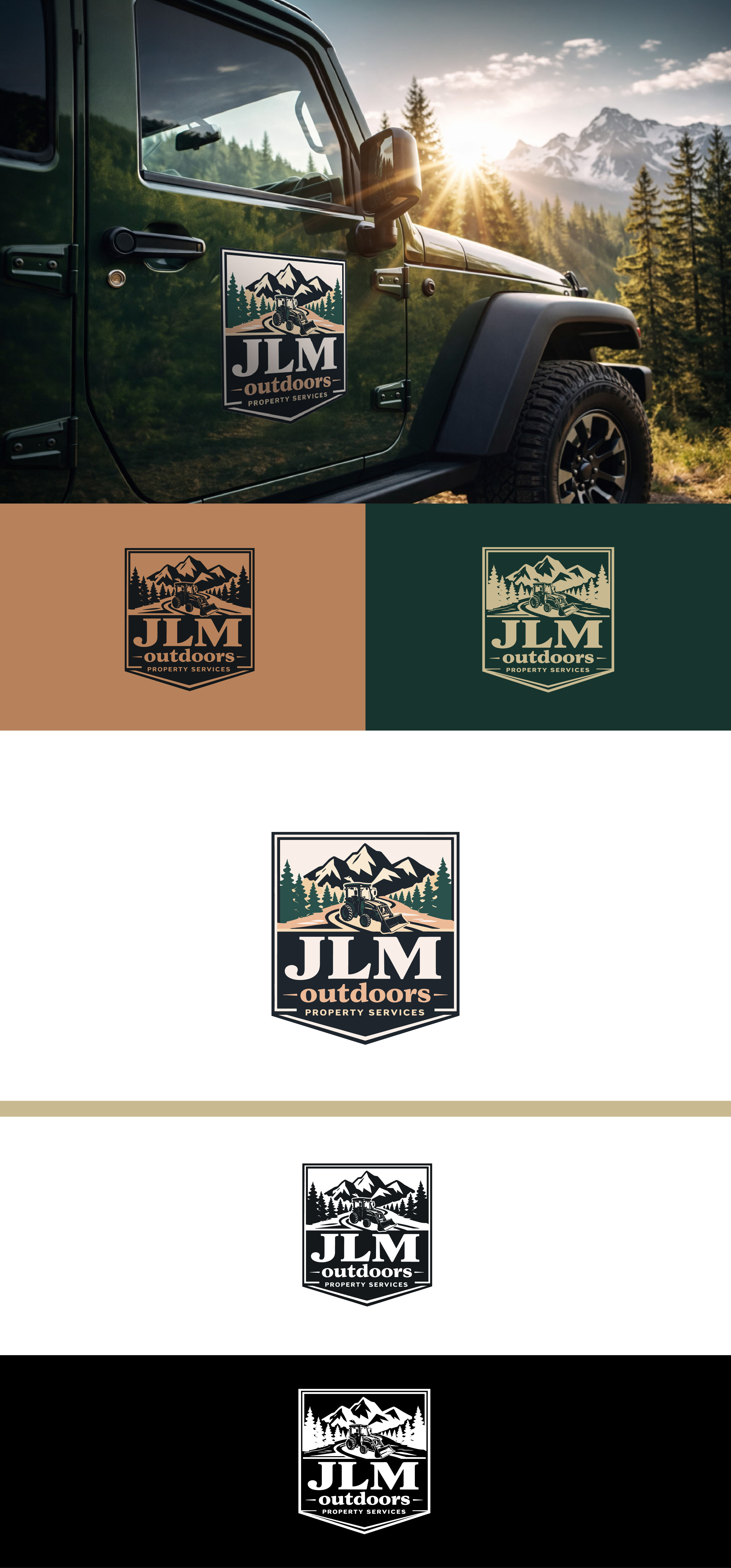 Outdoor services badge logo badge emblem logo monoreverse outdoors print ready property services vector vehicle graphics vintage