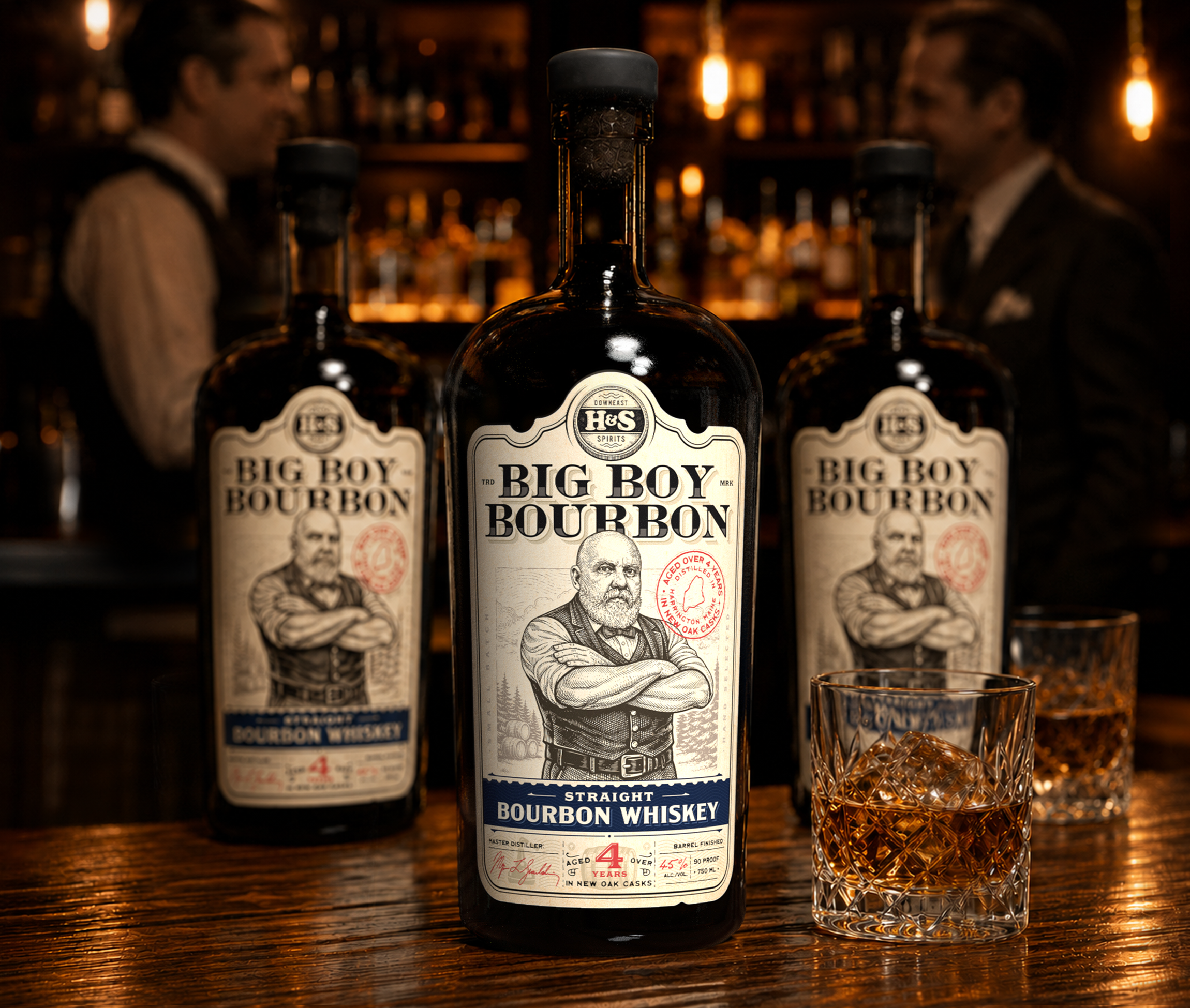 Big Boy Bourbon Straight Bourbon Whiskey artisan bourbon bourbon label branding distillery distillery label gin graphic design hand drawn illustration label design logo logo design spirits straight bourbon vintage vintage label vodka whiskey whiskey label