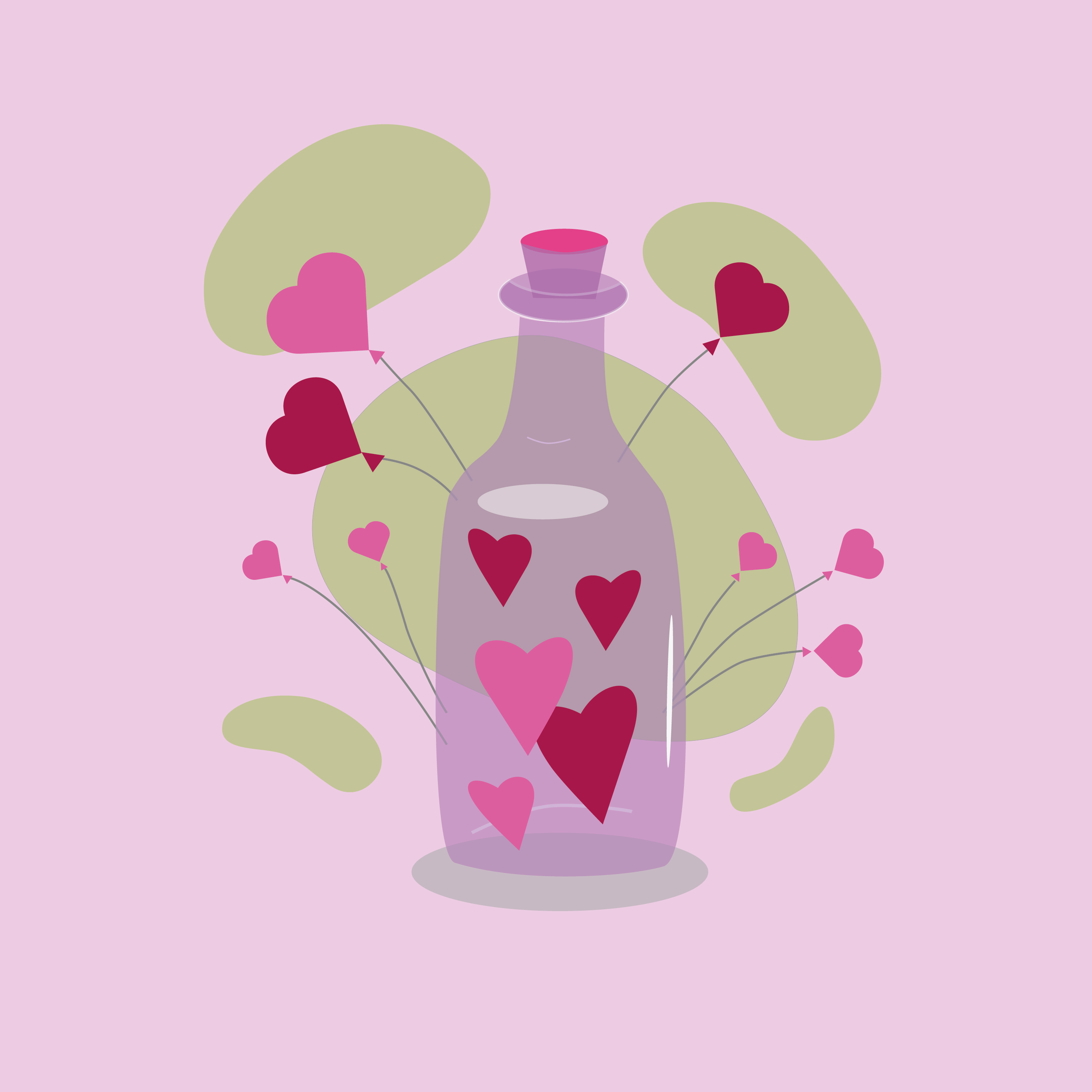 Приворотное зелье design illustration бутылка зелье любовь