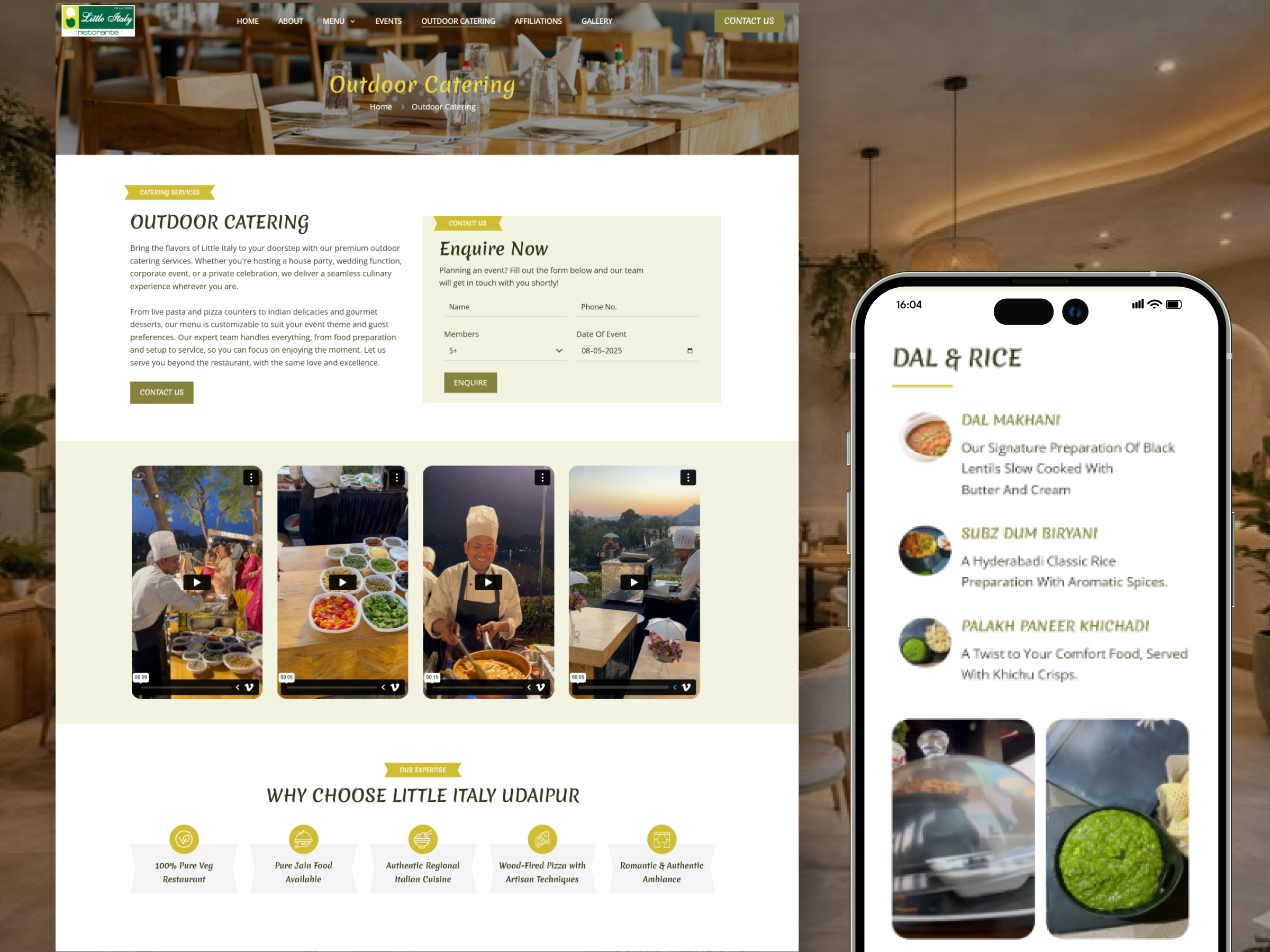 Elevating Restaurant Presence Through Design branding creative design hospitality interaction design menu design minimal modern responsive design restaurant website ui ui design web design