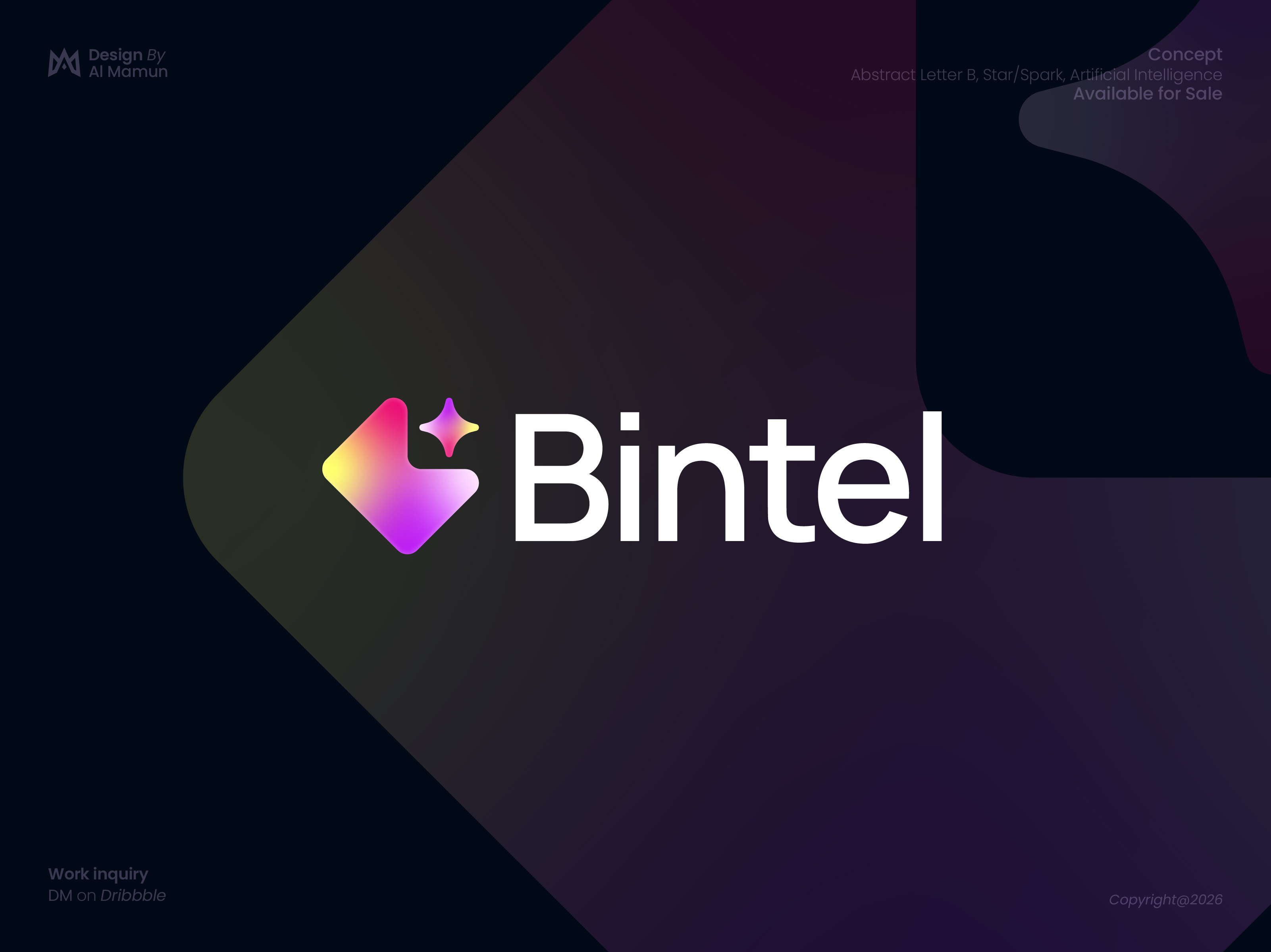 Abstract Letter B, Star/Spark, Artificial Intelligence Logo ai logo artificial intelligence logo automation b logo binary bot branding chat bot generative ai letter b logo logo logo design logo designer logo icon modern logo symbol tech logo technology