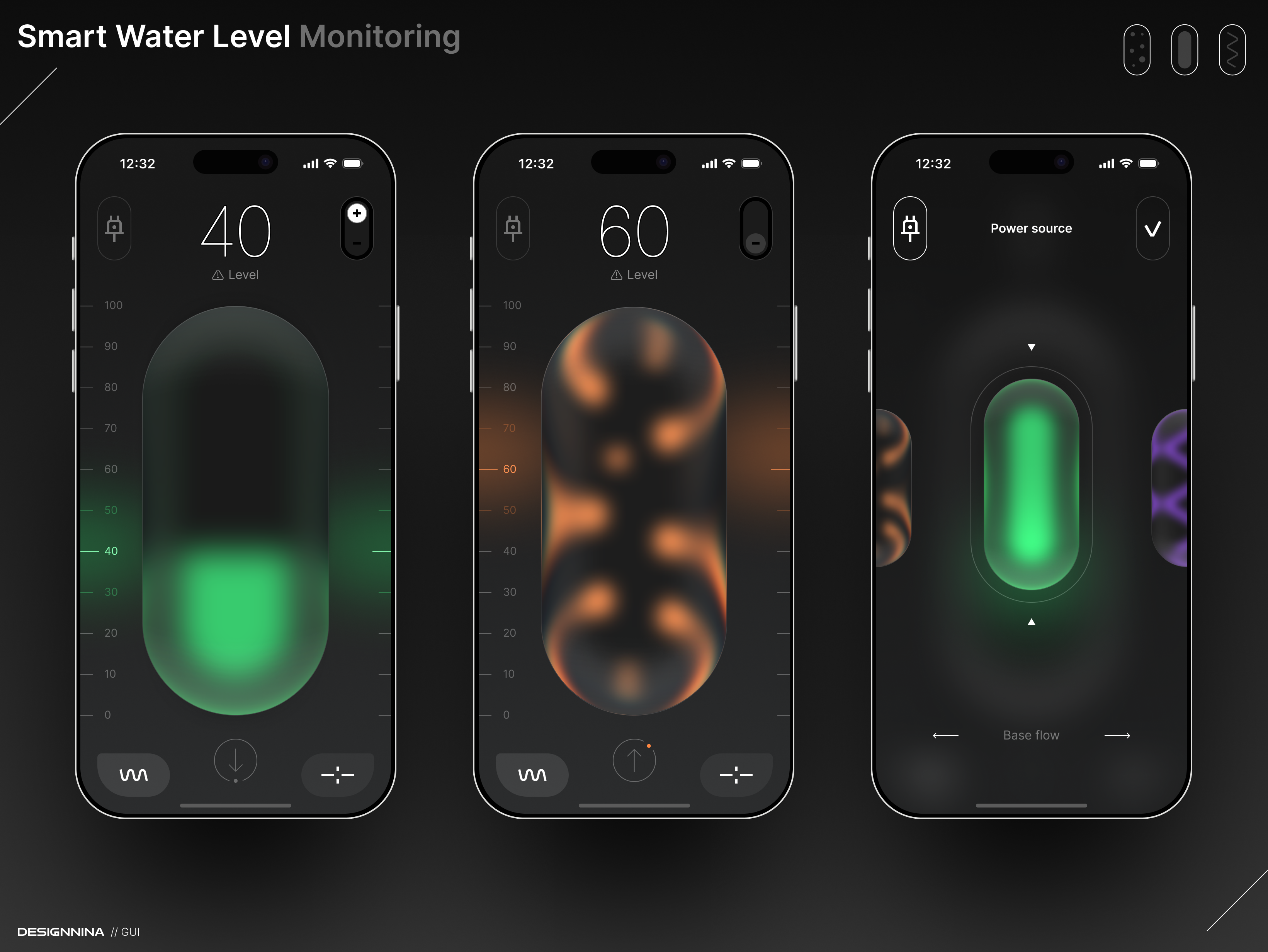 AI Water Level Tracking 3d ui ai interface app design capsule interface concept ui dark ui dashboard ui data visualization experimental ui futuristic ui glassmorphism iot interface minimal ui mobile ui object ui sci fi ui sensor data smart home app ui design ux design