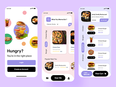 Food Delivery Concept - Mobile App delivery design driver eats food food delivery food stat grubup hungry illustration online delivery restaurant ux zomato