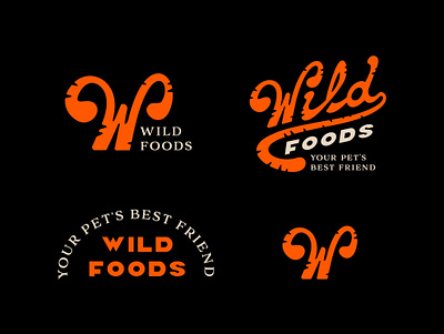 Wild Foods branding design doodle food graphic design lettering logo pet food pets swash typography vector wild