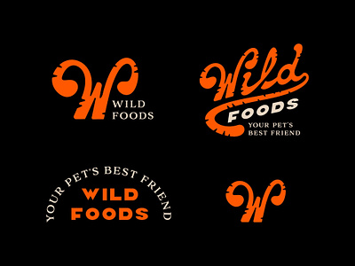 Wild Foods branding design doodle food graphic design lettering logo pet food pets swash typography vector wild