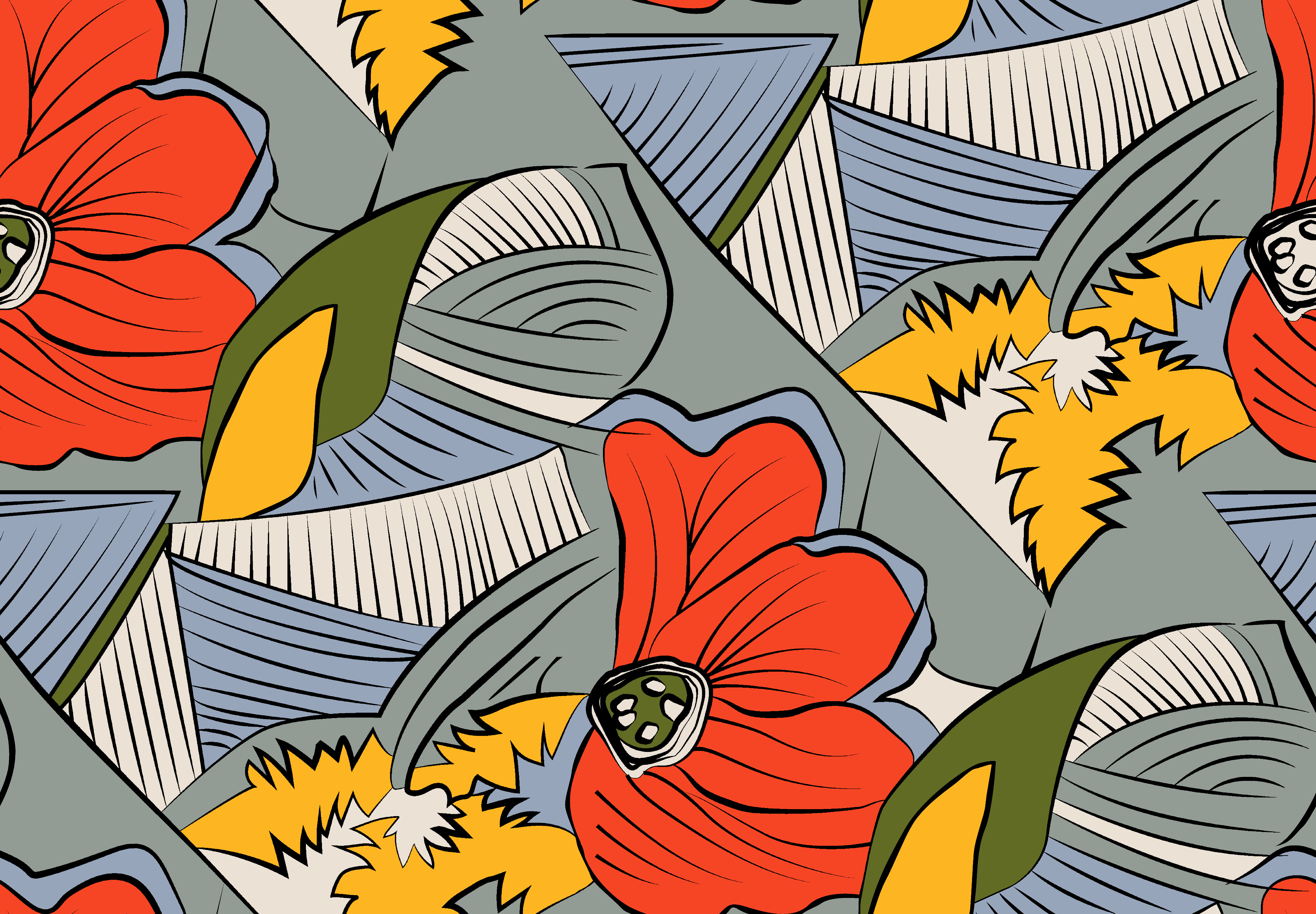 Surface Pattern Design for Textile & Branding abstract abstract pattern artwork design fashion floral illustration seamless textile vector