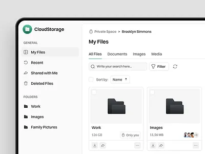 File Management Dashboard for B2B Cloud SaaS b2b cloud collaboration dashboard data files folders grid interface management navigation platform productivity saas sharing storage teams ui ux workspace