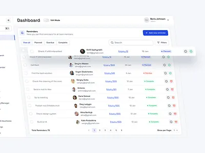 Task Management Dashboard for B2B Team SaaS b2b dashboard data filters interface management navigation operations platform productivity reminders saas system table tasks teams tracking ui ux workflow