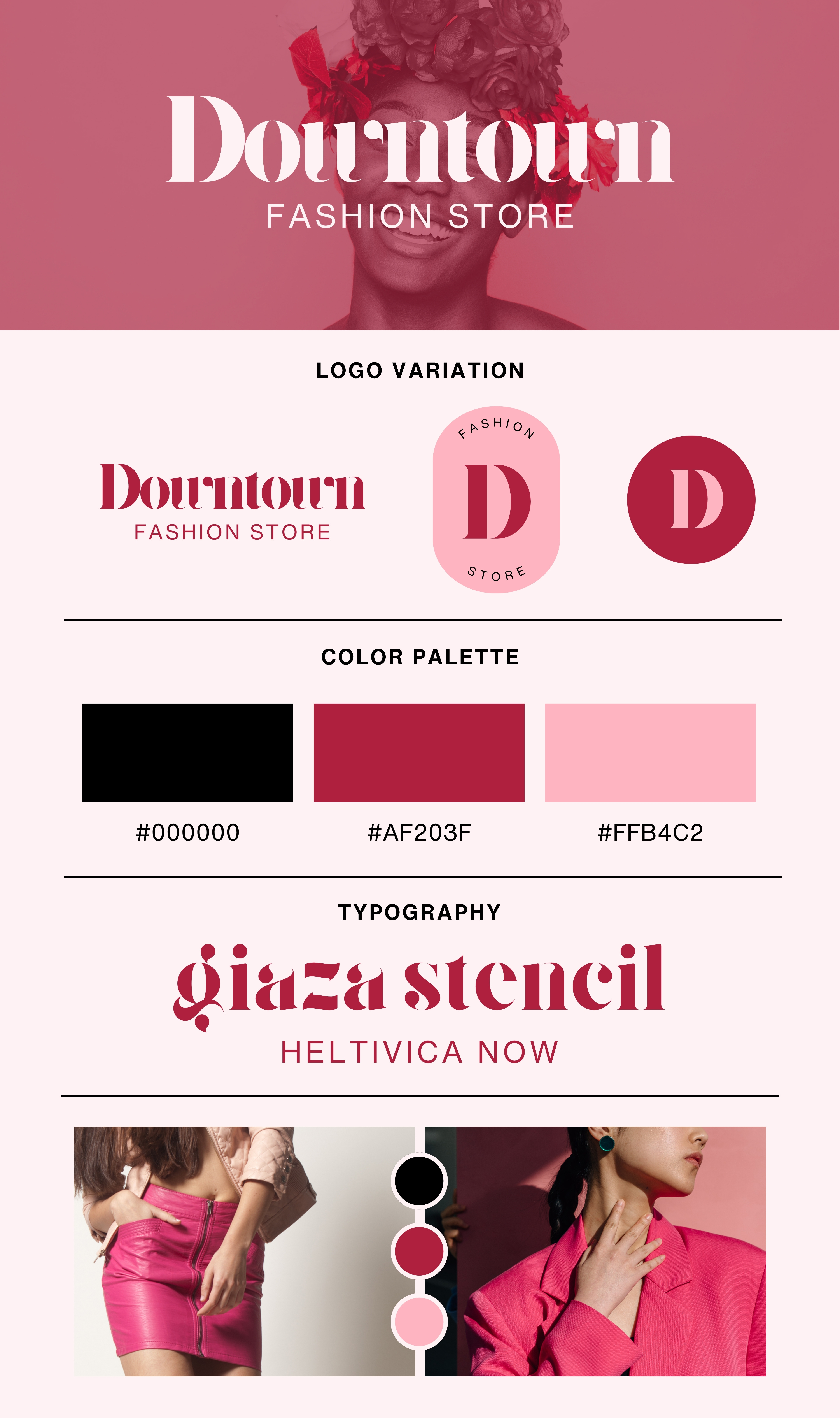 Downtown Fashion Store Branding 3d animation branding design graphic design illustration logo motion graphics ui vector