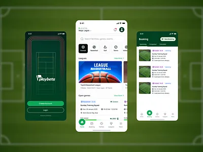 Playbeta — Bridging the Gap Between Sports & Community bookingapp figma mobiledesign productdesign sportsapp uiux